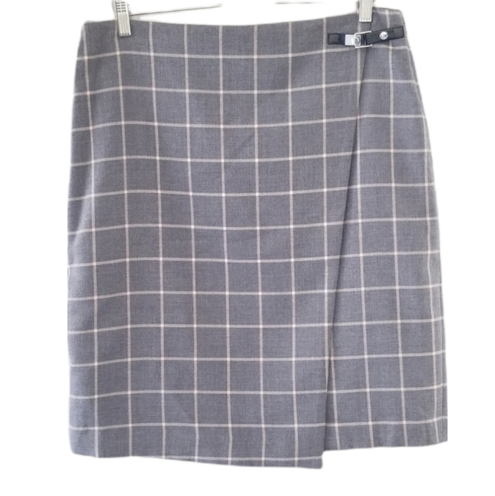 Calvin Klein Midi Pencil Skirt Faux Wrap